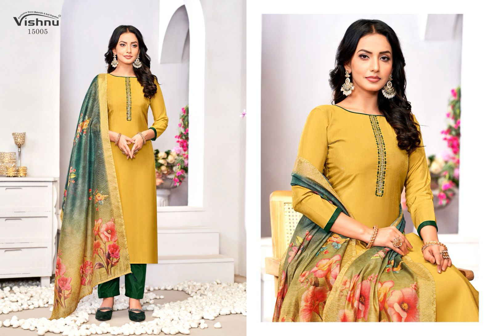 Alizza By Vishnu Roman Shimmer Designer Dress Material Exporters In India